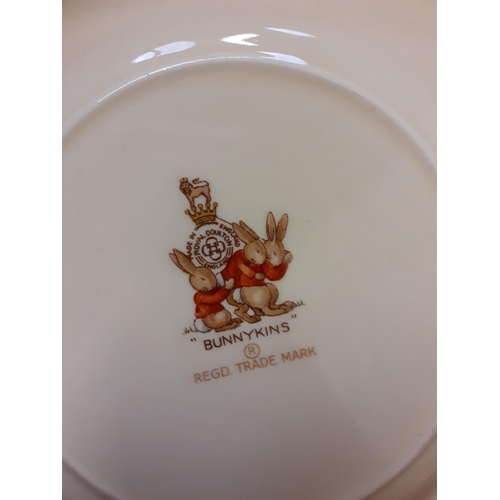 304 - Two Royal Doulton Bunnykins Breakfast Bowls, Two Side Plates & a Saucer.