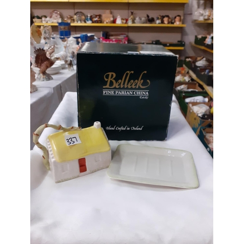 337 - Boxed Belleek Archive Collection Limited Edition 338/700 Cheese Cottage Dish.