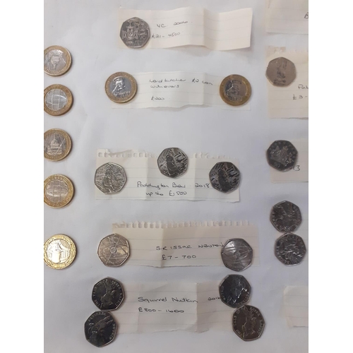 454 - Quantity of Collectable £2 Coins & 50p's Including Paddington, Beatrix Potter, Battle of Britain.