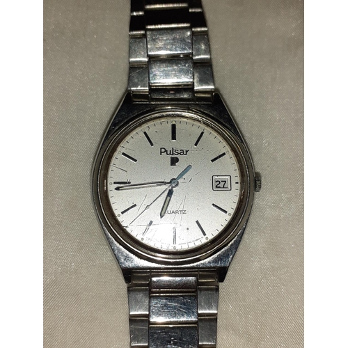 464 - Pulsar Stainless Steel, Water Resistant Gents Watch.