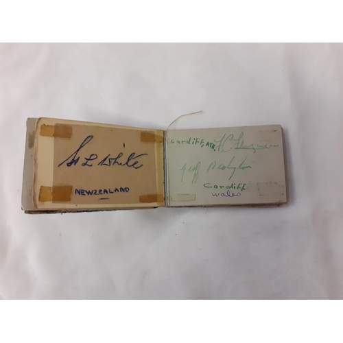 475 - Small Book of Welsh & International Rugby Player Autographs - Some dating back to 1940's.