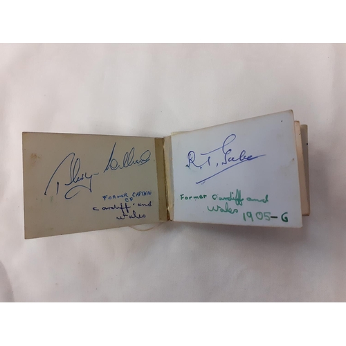 475 - Small Book of Welsh & International Rugby Player Autographs - Some dating back to 1940's.