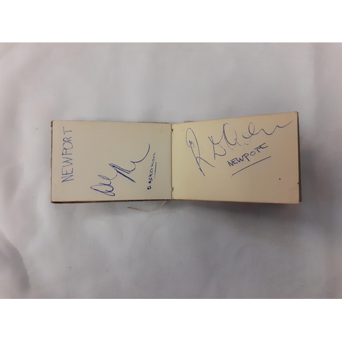 475 - Small Book of Welsh & International Rugby Player Autographs - Some dating back to 1940's.