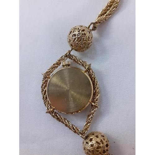 476 - Possibly 9ct Gold Rotary Incabloc Pendant Watch on Rope Chain.