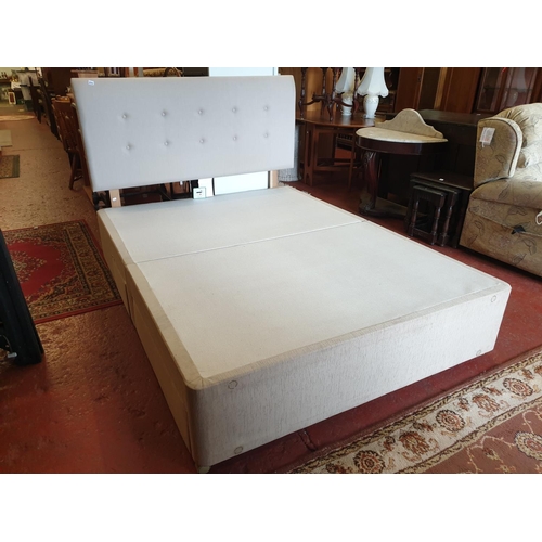 554 - Double Divan Bed with Two Full & Two Half Drawers, Headboard and Mattress.