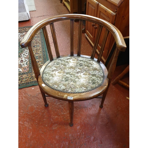 559 - Edwardian Inlaid Tub Chair.