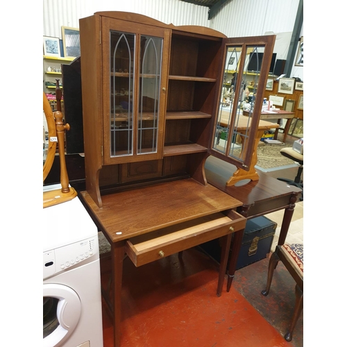 575 - Vintage Glazed Top Hall Dresser Unit with Single Drawer & Straight Legs - 68