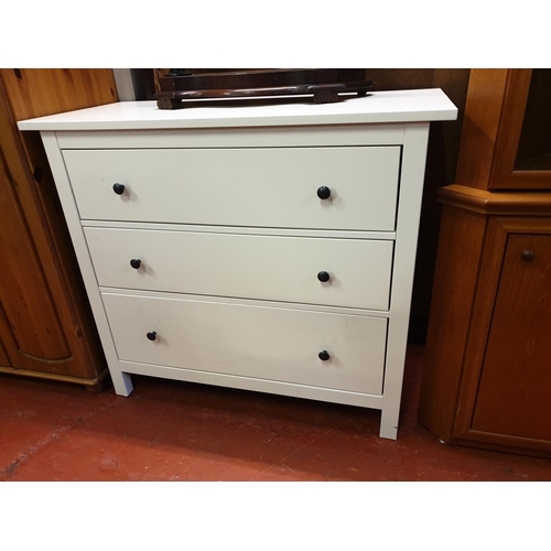 617 - Large White IKEA Three Drawer Chest of Drawers - 38