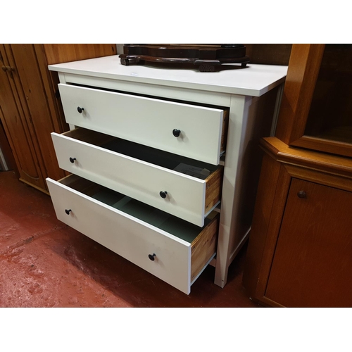 617 - Large White IKEA Three Drawer Chest of Drawers - 38