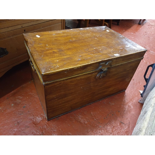 627 - Metal Storage Chest with Wood Effect Finish and Quantity of Bedding & Linen - 15