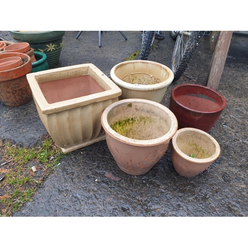 670 - Five Assorted Glazed Ceramic Planters.