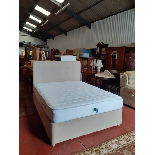 554 - Double Divan Bed with Two Full & Two Half Drawers, Headboard and Mattress.