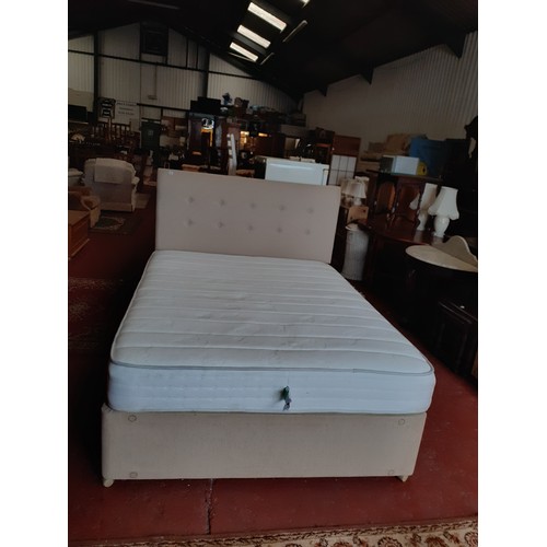 554 - Double Divan Bed with Two Full & Two Half Drawers, Headboard and Mattress.