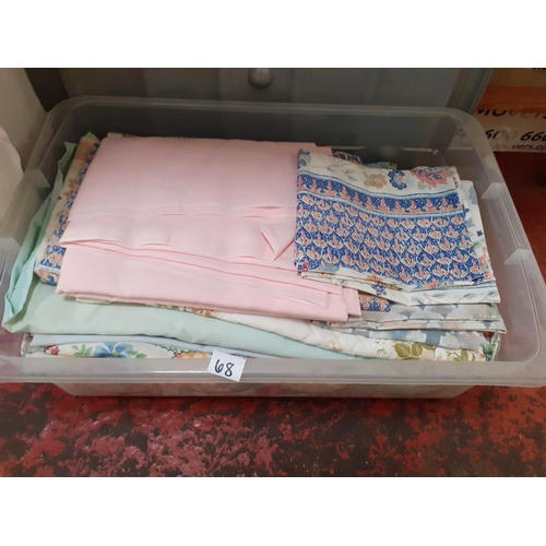 68 - Box of Bedding & Linen.