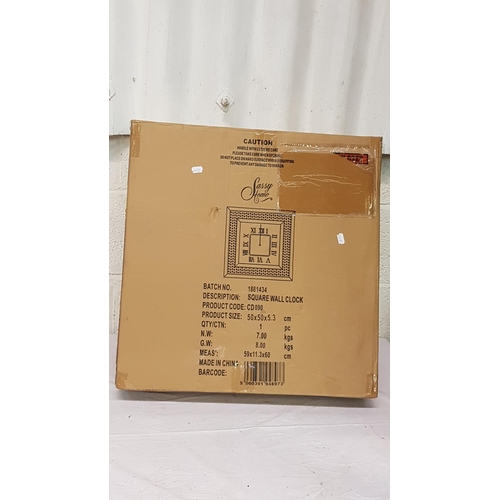 150 - NEW Boxed Modern Wall Clock - 50cm Square.