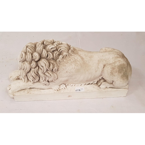 174 - Garden Laying Lion Figure approx 13