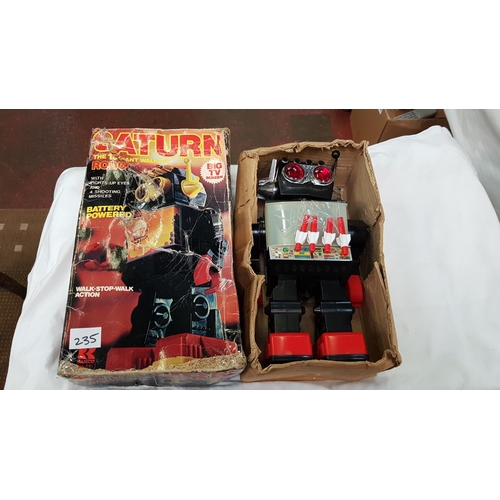 235 - Boxed Battery Powered Kamco Saturn The 13” Giant Walking Robot No.1981 c.1980’s Height c.33cm (c.13”... 