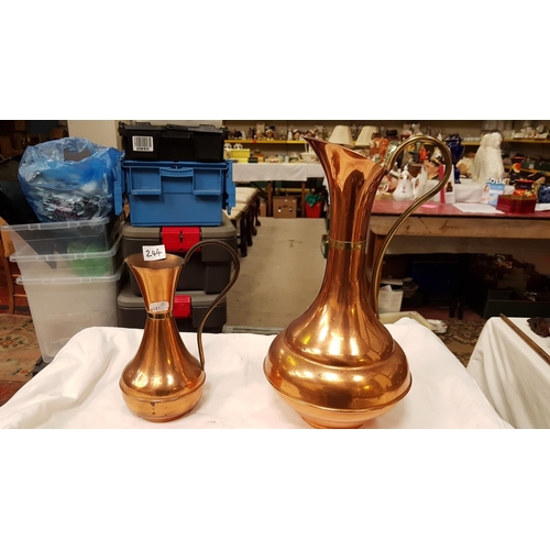 244 - Two Copper Jugs  -approx 10