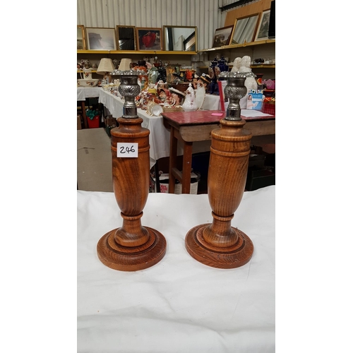 246 - Pair of Turned Oak 12