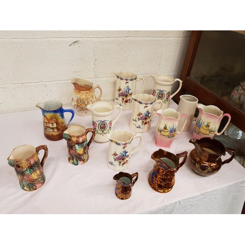 25 - Box of Assorted Jugs Including Dresser, Lustre & Sylvac.