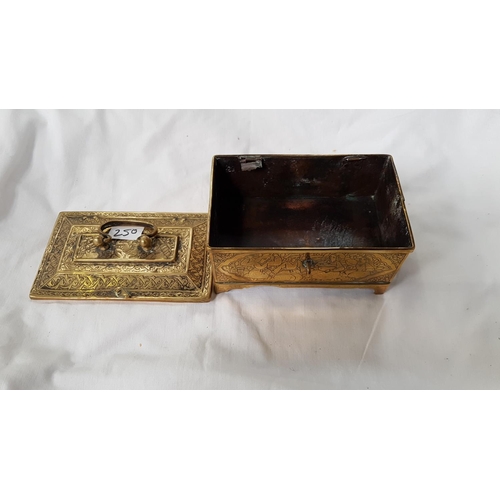 250 - Antique Indian Brass Jewellery & Trinket Box.