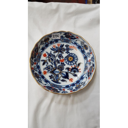 296 - Early 19th Century Onion Pattern Meissen Blue Crosses Swords Deep Dish with Iron Red & Gilding Decor... 