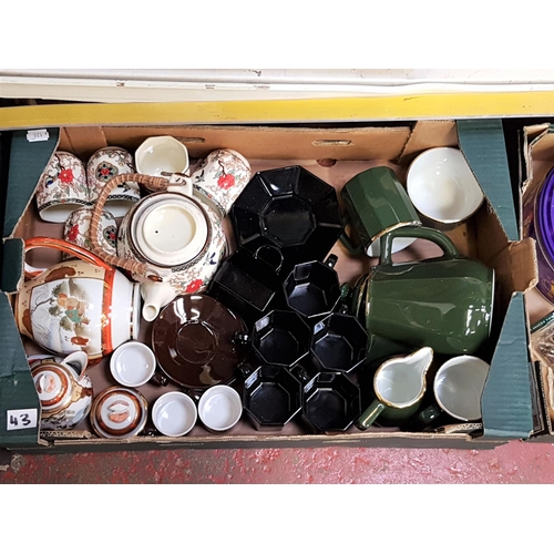 43 - Box of Assorted Part Tea Sets Including Oriental etc.
