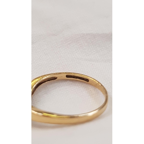 455 - Set of Two Ladies 9ct Gold Wishbone Rings Size P.