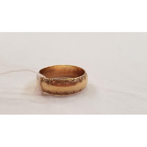 456 - 9ct Gold Size N Engraved Wedding Band - approx 4g.