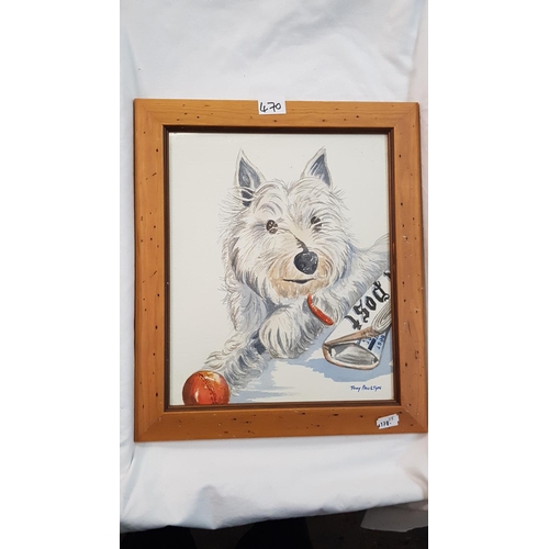 470 - Framed & Glazed Westie Watercolour By Tony Paultyn.