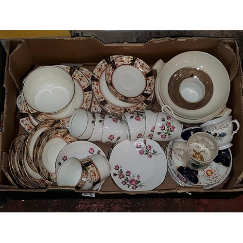 53 - Box of Assorted China & Part Tea Sets Including Duchess & Gladstone.