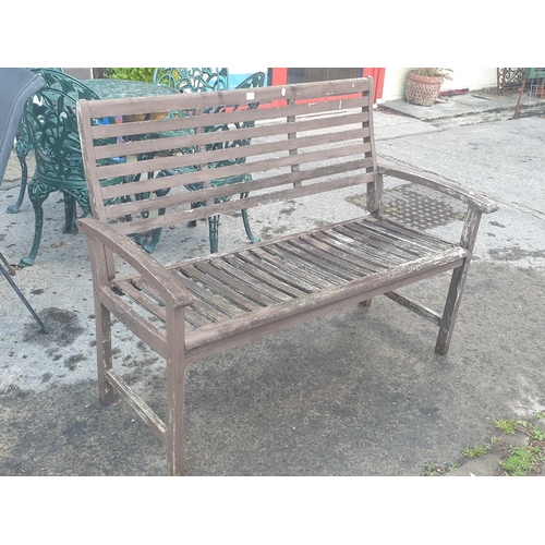 667 - Wooden Two Seater Garden Bench.