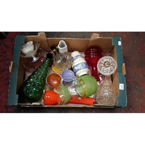68 - Box of China & Glassware Including Jugs, Vases etc.