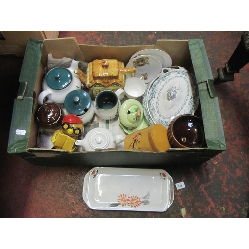 129 - Box to Include Denby, Dartmouth, Commemorative Ware etc.