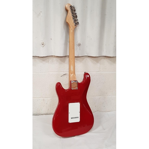 148 - Red & White Encore Electric Guitar with Vester Maniac VM-210C Amplifier.