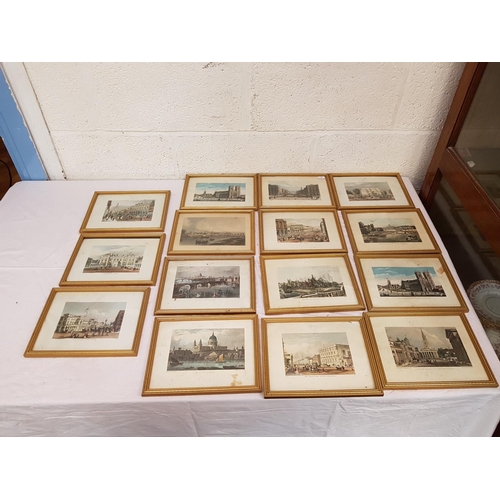 164 - 15 London Scene Prints/Etchings in Matching Frames.