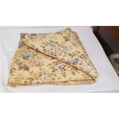 17 - Cream Floral Quilted Handmade Comforter.