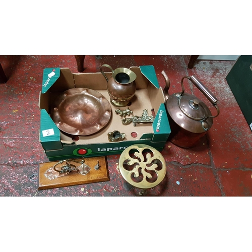 2 - Box of Copper & Brass Ware.