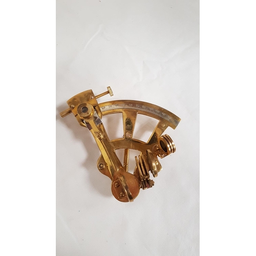 213 - Vintage Brass Sextant in Wooden Box.