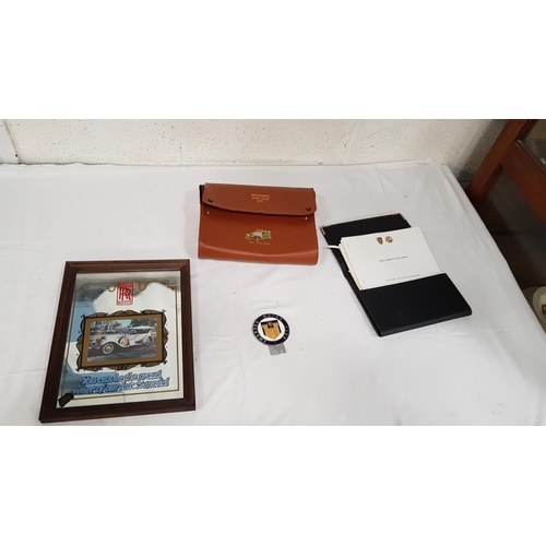 215 - Vintage Car Memorabilia Including Swansea Motor Club Badge, Rolls Royce, Rover etc.