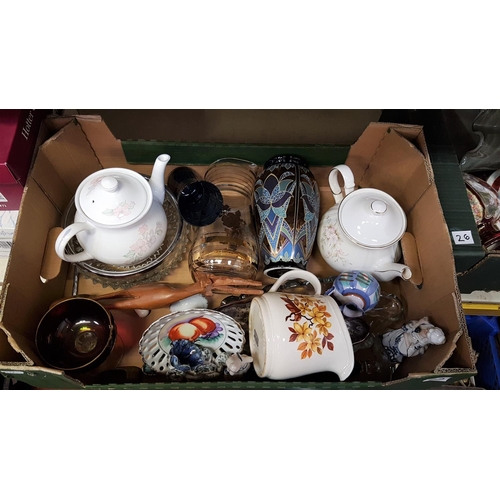 23 - Box to Include China, Pots, Figures, Glassware etc.