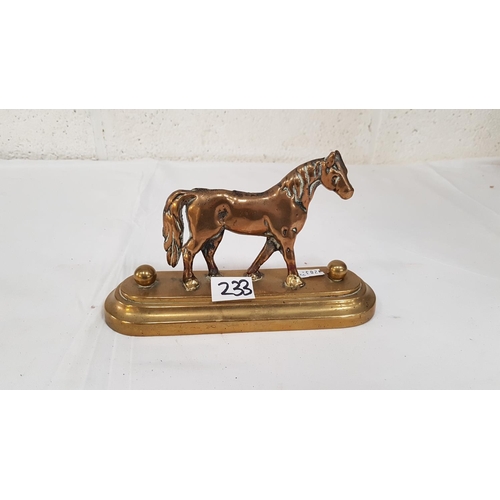 233 - Small Brass Horse Door Stop - approx 8