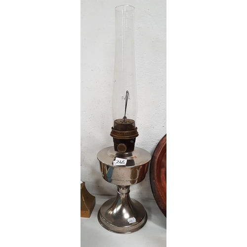 245 - Chrome Based Aladdin Single Burner Oil Lamp.