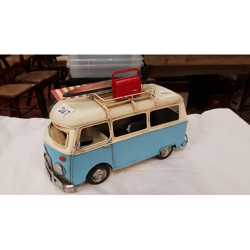 247 - Tin Plate Model VW Camper Van.