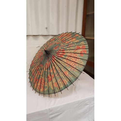 267 - Vintage Oriental Paper Parasol.