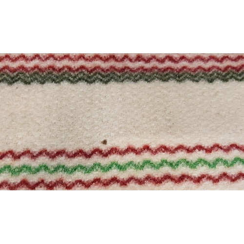 28 - Cream, Red & Green Chequered Welsh Blanket.