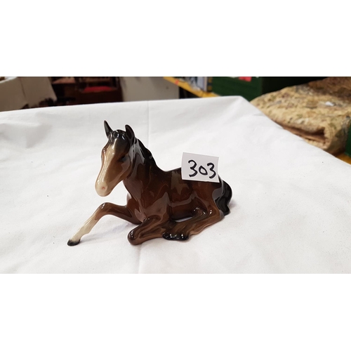 303 - Beswick Laying Foal Figure.