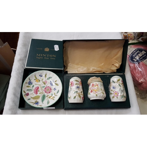 306 - Boxed Minton Trinket Dish & Cruet Set.