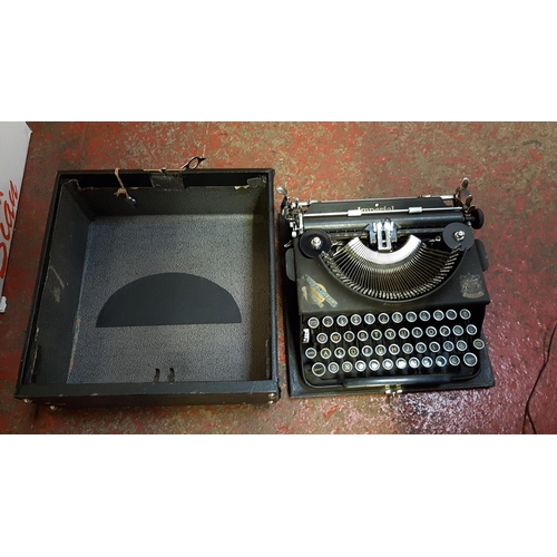 31 - Vintage Imperial Robert Kerr, Swansea Typewriter in Case with Key.