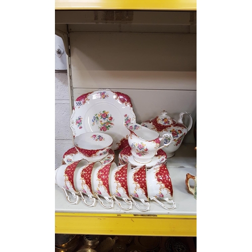 333 - 23 Piece Paragon Red Rockingham Tea Set.